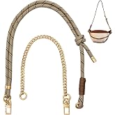 DAOSUN Paracord Rope Purse Straps Replacement Crossbody for Handbags,Adjustable Braided Bag Shoulder Strap with Gold Chain