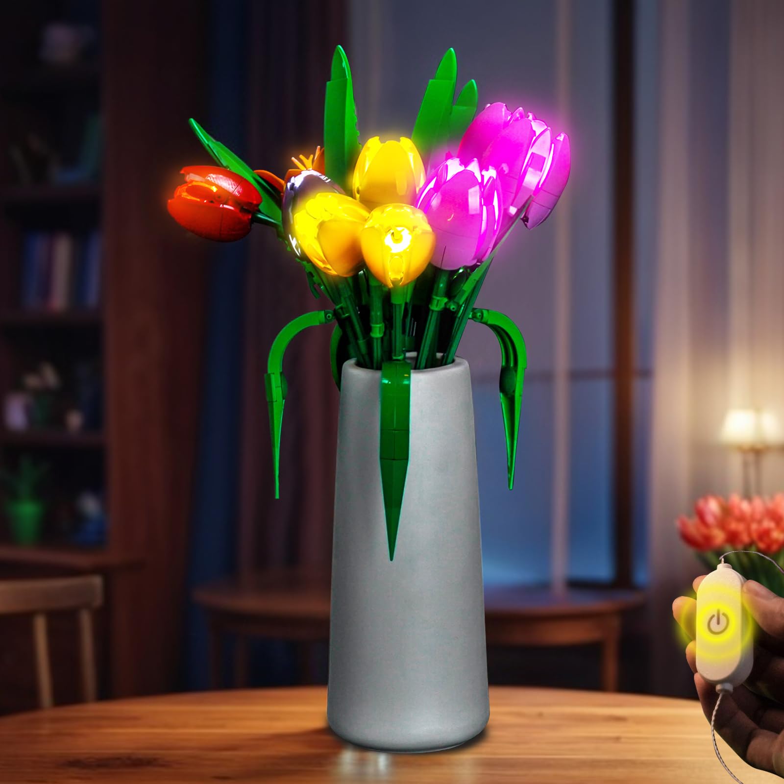 LocoLee Led Light Set Compatible with Lego 11501 Tulip Bouquet Led Decoration Lighting Kit Compatible with Lego The Botanical Collection 11501 Building Blocks Model,Only Lights Set,No Model — image 1