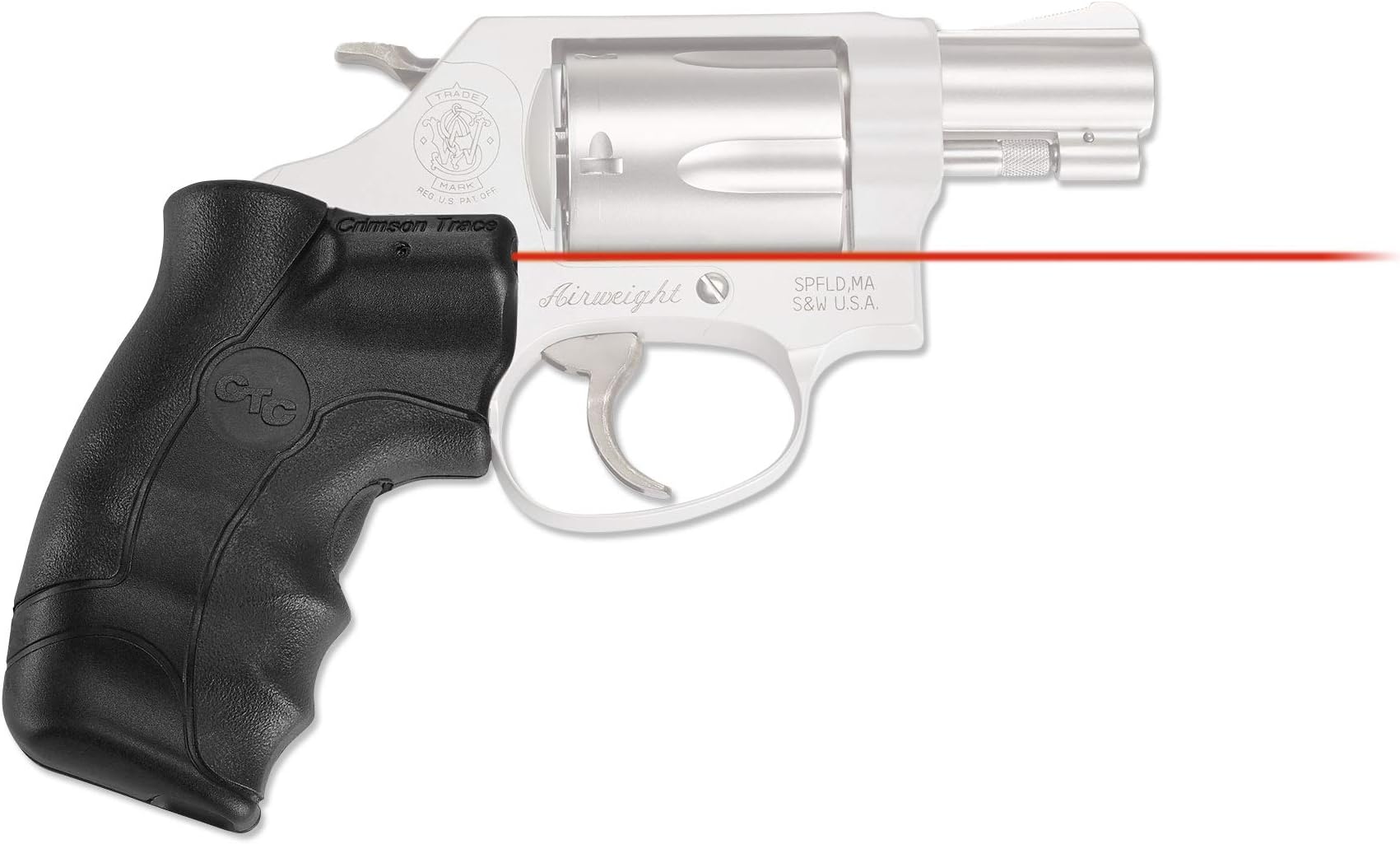 Crimson Trace LG-350 Lasergrips with Heavy Duty Construction and Instinctive Activation for Smith & Wesson, J-Frame Round Butt, Defensive Shooting and Competition