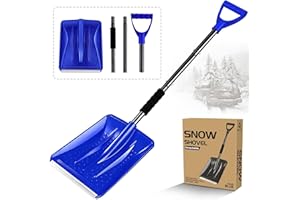 Snow Shovel, Portable Snow Shovels for Winter, Lightweight Car Snow Shovel with D-Grip, Non-Slip Sponge and Durable Aluminum 