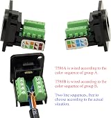 QIANRENON RJ45 8P8C Cat5E Screw Terminal Adapter Keystone Jack Black Network view 3