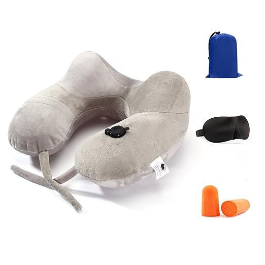 AYSHTR ネックピロー 携帯枕 旅行枕 u型枕 飛行機まくら オフィス 快適安眠 耳栓 アイマスク 収納ケース付