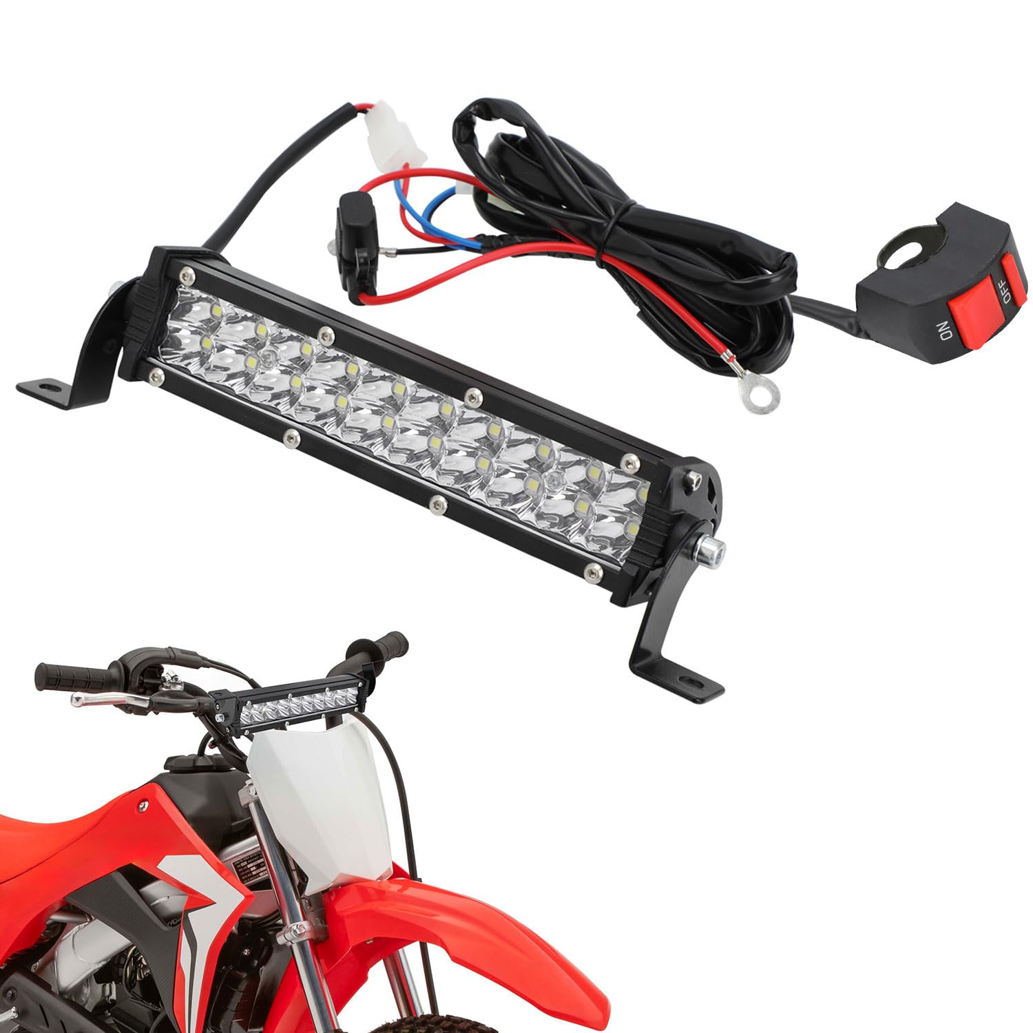 Photo 1 of ***I DON'T KNOW IF IT WORKS** USTPO Dirt Bike Light Bar,60W 2500LM Motorcycle Headlight Light Bar Plug-Play Universal for Most 7/8" Handlebar CRF110 KLX140 KLX110 TTR110 TTR110E