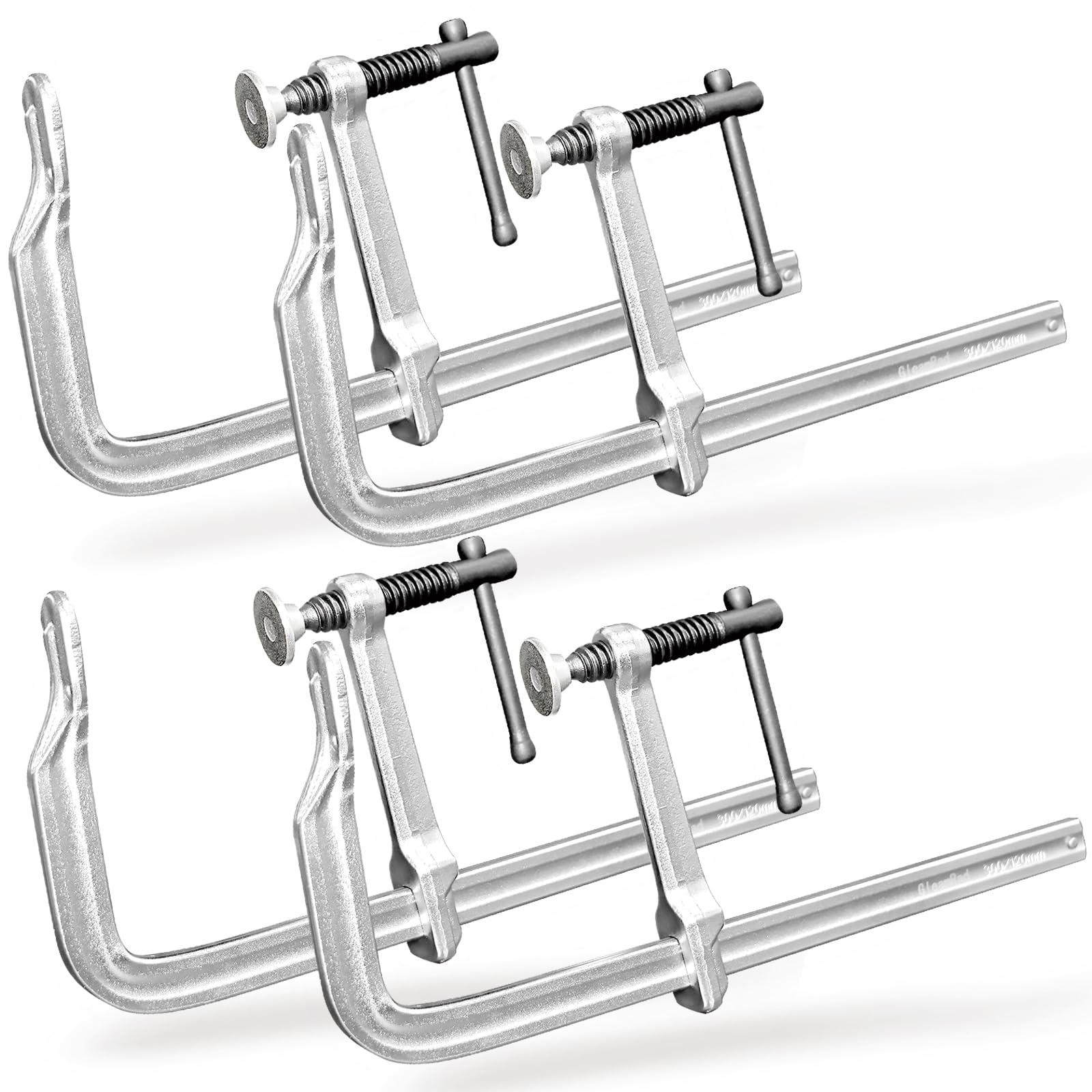 Photo 1 of 4-Pack 12-Inch Heavy-Duty F-Clamps for Welding, Woodworking & Metalworking – 1320 lbs Load Capacity, 4-3/4 Inch Throat Depth, All-Steel Construction (4-Pack - 12 Inch - 4-3/4 Inch)