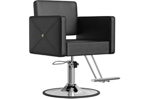 LOUVIXA Barber Chair for Hair Stylist, Height Adjustable Hydraulic Hair Salon Chair, 360 Degrees Rotation, Multi-Function Shampoo Chair for Salon Home Barbershop, Black
