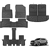 KARPAL Floor Mats for 2021-2026 Kia Sorento 6&7 Seats (Not Fit Hybrid & PHEV), TPE All Weather Custom Fit Floor Liners Car Mats Kia Sorento Accessories, 1st & 2nd & 3rd Row & Trunk Mat