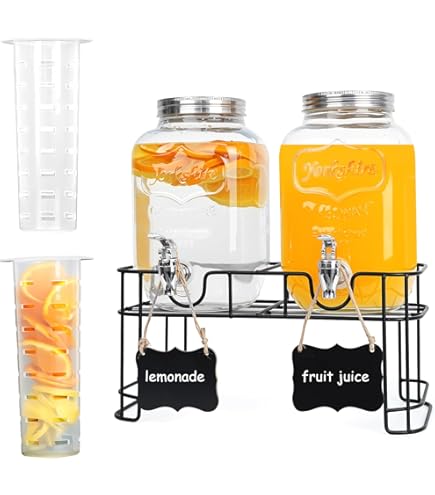 Glass Drinks Dispenser For Parties, 2 Gallon Beverage Dispenser With - View #5