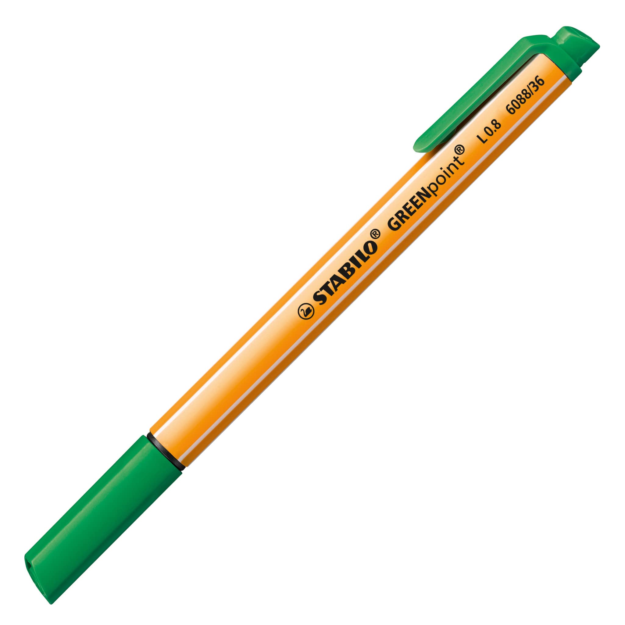 STABILO GREENpoint Pen Recycled Tip 0.8mm Line Red Ref 6088-36 Single Pen - Green