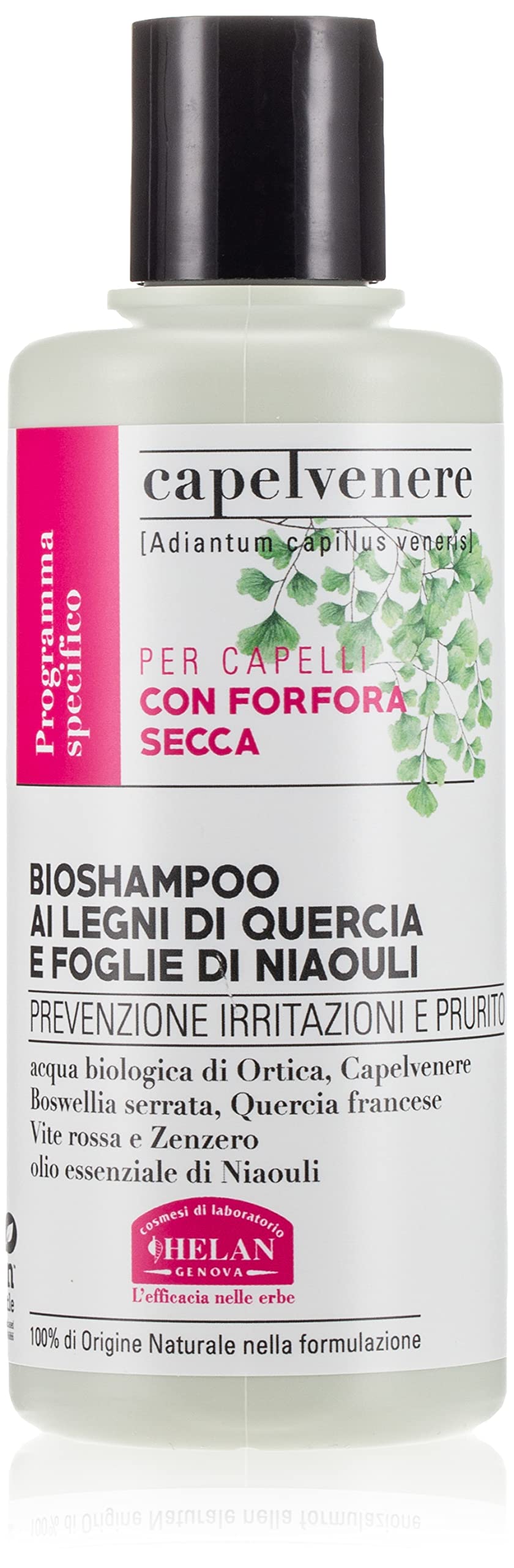 Helan Capelvenere - Anti Dandruff Shampoo with Oakwood & Niaouli Leaf, Vegan Hair Care Solution for Sebum Control, Itch Relief, Scalp Health - Shampoo for Greasy Hair - Made in Italy Shampoos, 200 ml