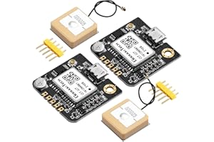 BEFFKKIP 2Pack GPS Module,Navigation Satellite Positioning NEO-6M,Arduino GPS, Drone Microcontroller, GPS Receiver Compatible with 51 Microcontroller STM32 Arduino UNO R3 with Antenna High Sensitivity