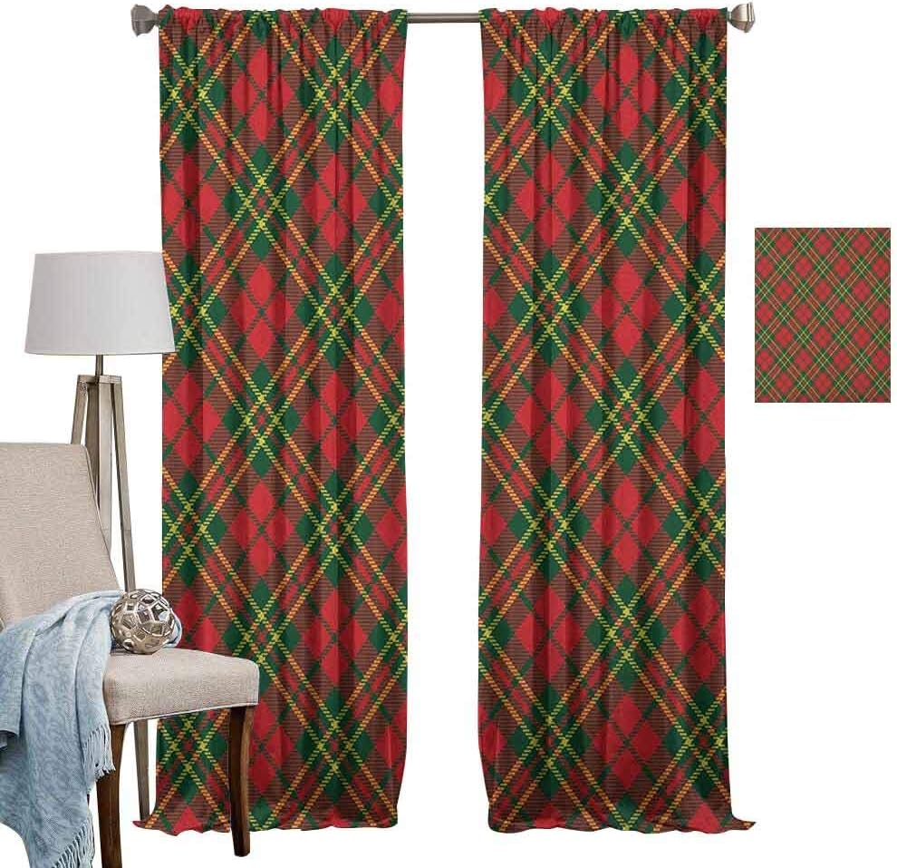 Blackout Curtains for Living Room Window Curtain CheckeredIrish Tartan