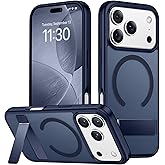 SPIDERCASE Magnetic for iPhone 17 Pro Max Case,with [3 Stand Ways] [Military Grade Drop Protection] with Invisible Stand Shockproof Slim Case for iPhone 17 Pro Max 6.9",Blue