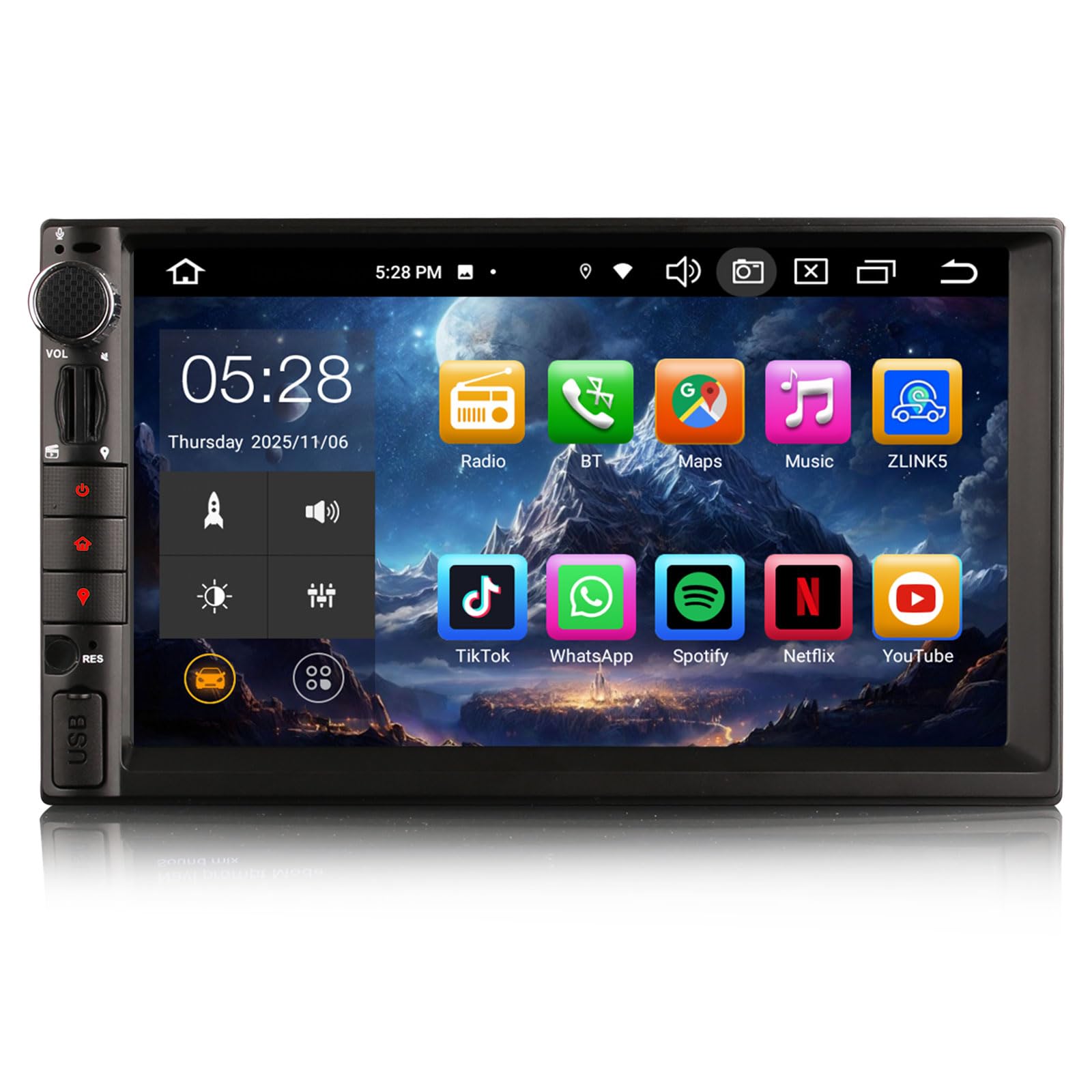 Erisin 8-Core 6GB RAM+128GB ROM Double 2 Din Car Stereo GPS Sat Nav 7" Touch Screen Android 14 for Nissan Qashqai Juke Note DAB+ Bluetooth DSP Wireless CarPlay Android Auto TPMS 4G WiFi OBD2 DVB-T RDS