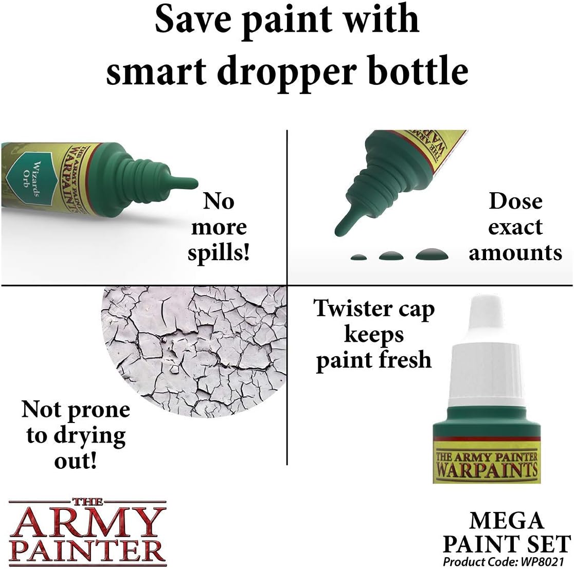 The Army Painter Warpaints Mega Paint Set, 50 Acrylic Paints and 1 Wargamer: Regiment Brush - Image 5