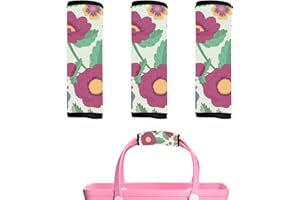 ZYTONGMAO Luggage Handle Wrap 3Pcs Suitcase Identifier - Flower Bag Strap Wrap Cover for Bogg, Easy Identification Bright Neoprene Marker Sleeve Grips Comfort Travel Accessories for Airport
