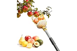 BlumeTrec 13.5FT Fruit Picker, Apple Picker Tool with Adjustable Pole and Basket, Long Reach Mango Grabber Tool, Tree Fruit Catcher for Picking Lemon Pear Orange Avocado Peach Citrus