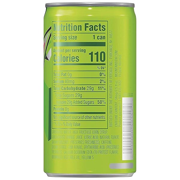 MOUNTAIN DEW, 7.5 FL OZ CANS, 6 PACK