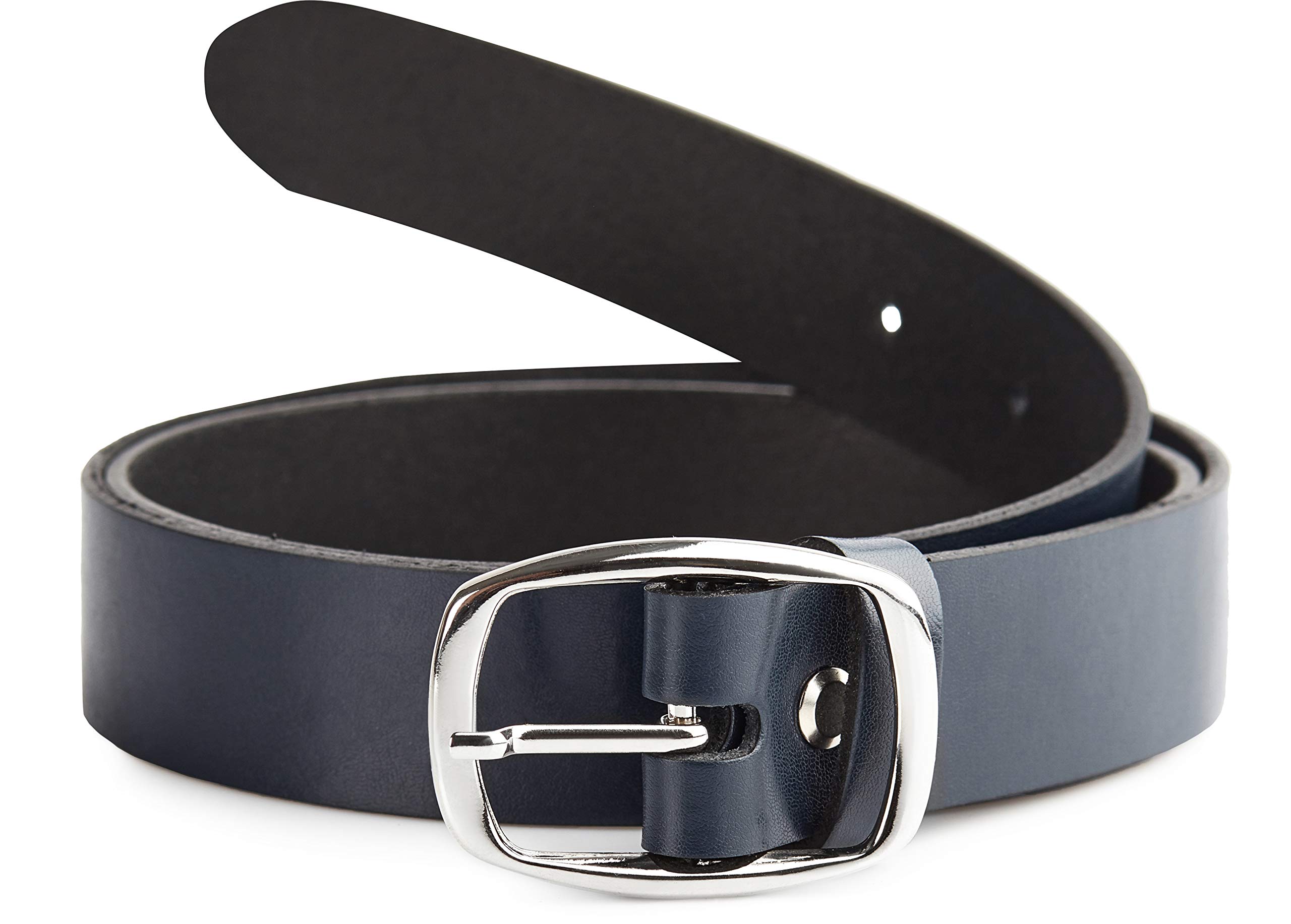 Merry Style Women's Leather Belt D41 (Navy Blue-2, 90 cm (Total length 109 cm))