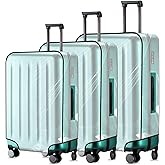 Dimeho 3 Pcs Clear Luggage Cover Protector, Thicken TSA Approved Suitcase Protector 20" PVC Waterproof Covers Transparent Luggage Protective Cover Case for Wheeled Suitcase
