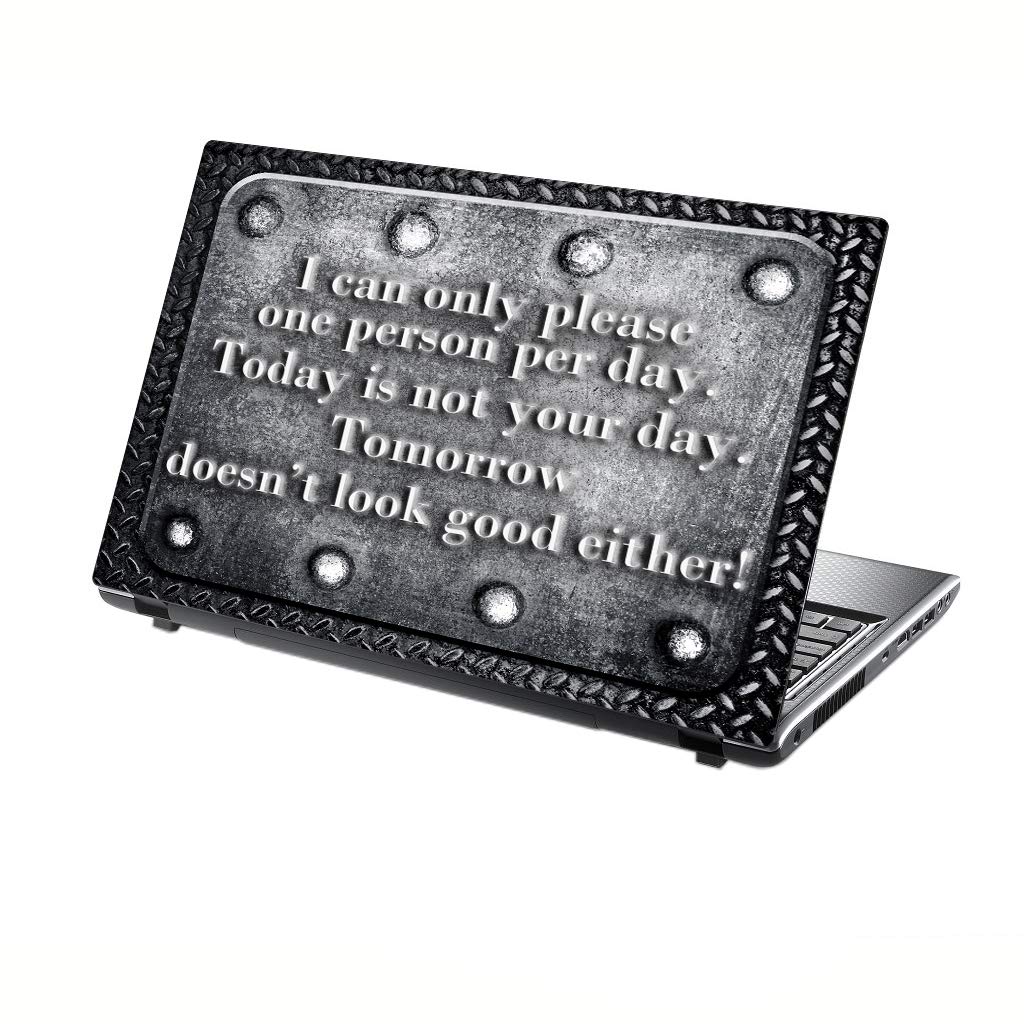 TaylorHe 13-14 inch Laptop Skin Vinyl Decal with Colorful Patterns and Leather Effect Laminate MADE IN England Metal with Funny Notes