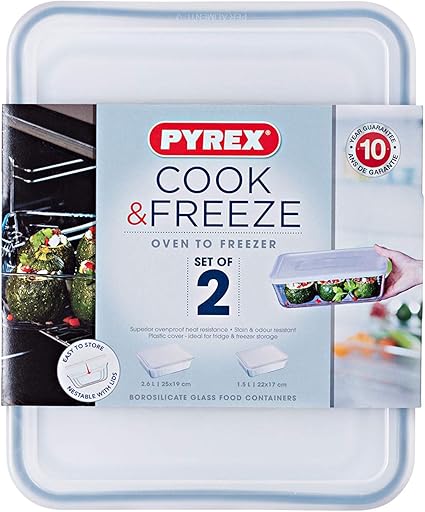 Pyrex Classic Rechteckige Vorratsdose mit Deckel 1,5L - 2,6L: Amazon.de
