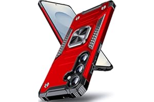 DASFOND for Galaxy S25 FE Case with Stand, Military Grade Protective Phone Case with 360° Rotatable Metal Ring Kickstand [Sup