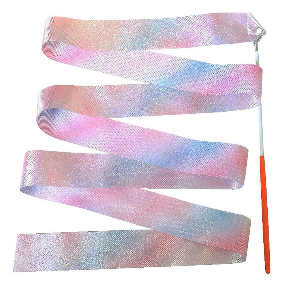 Tianbi 2m/4m Dance Ribbons, Kids Dancing Gymnastics Ribbon Wands, Glittering Rhythmic Artistic Ballet Twirling Ribbons for Kids,Artistic Dancing Dancing Streamers