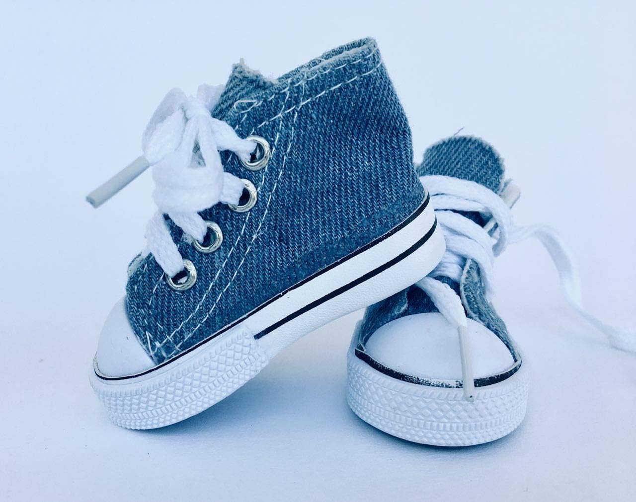 VenProject Shoes 7cm for Dolls Canvas Shoes for DIY Sneakers for Dolls Accessories for Doll Clothes Dress up Jeans Blue