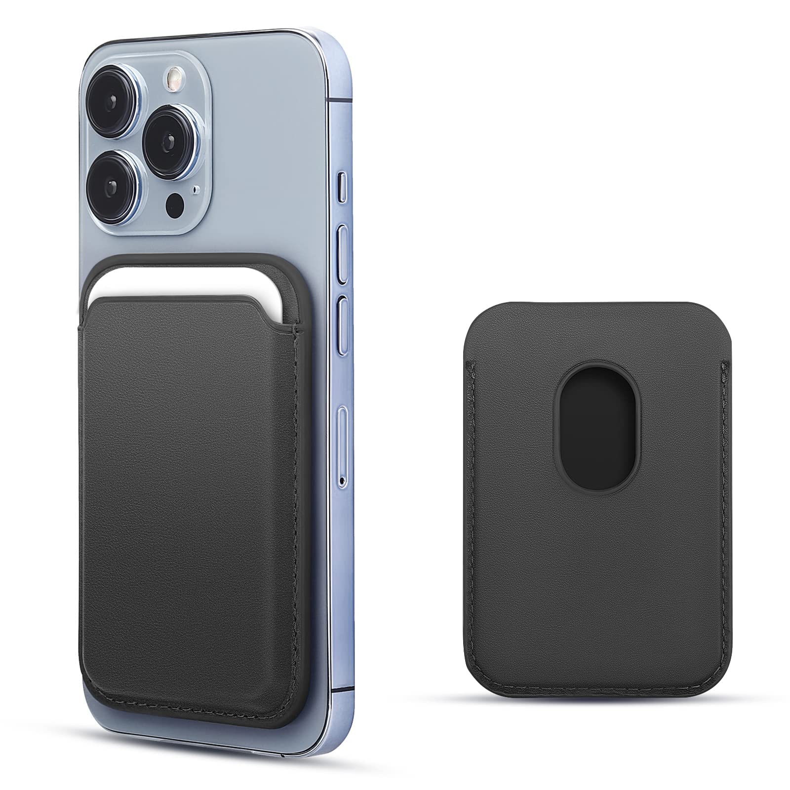 WALLFID Magsafe Wallet Leather Compatible with iPhone 17/16/15/14/13/12 Pro/Max/Plus/Mini/,Card Holder with RFID and Mag-Safe Magnet(Black)