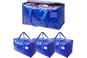 4 Pack Extra Large Moving Bags Storage Bag, Heavy Duty Moving Totes with Backpack Straps, Zippers & Handles, Waterproof, Coll