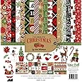 Echo Park Paper Company Celebrate Christmas Collection Kit paper, Red/Green/Tan/Burlap/Black 12-x-12-Inch