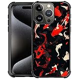 CARLOCA Compatible with iPhone 16 Pro Case, Red Koi