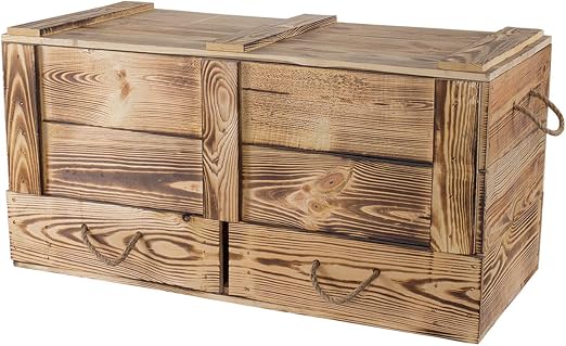 Vintage Mobel 24 Gmbh 1x Traumhaft Rustikale Holztruhe 85 5 X 42 X 43 5 Cm Geflammt Amazon De Kuche Haushalt