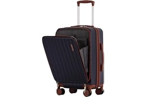 LACHIN Carry-On Hardshell Spinner Luggage, Built-in TSA Lock, USB & Type-C Charging Ports, Front Laptop Pocket with Separate 