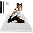 CAMBIVO Large Yoga Mat (6'x 4'), Extra Wide Workout Mat for Men and Women, Yoga Mat Thick 1/3 &1/4 Exercise Mats for Home Workout, Yoga, Pilates (Black,1/4 inch)