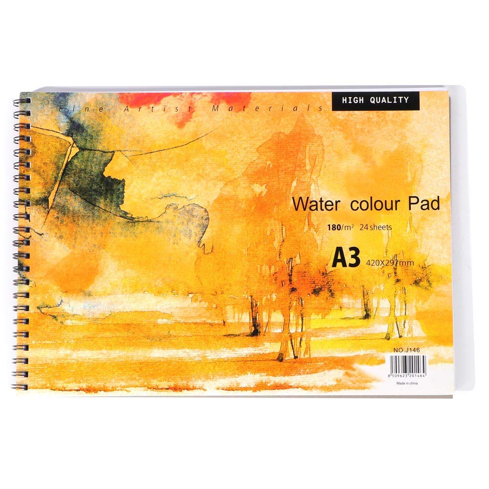 Qcwwy Art Supply Watercolor Book, A3 Pastel Paper Pad Drawing Paper Pads Artist Sketching Drawing Pad Art Sketchbook Artistic Drawing Painting Writing Paper for Kids Adults Beginners