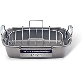 Circulon Total Bakeware Nonstick Roaster, Roasting Pan with Rack, 17-Inch x 13-Inch, Gray