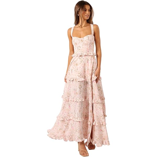 Petal & Pup Caroline Maxi Halter Dress - Red Orange XS at Amazon Women's Clothing store Petal & Pup Caroline Maxi Halter Dress - Red Orange XS at Amazon Women's Clothing store