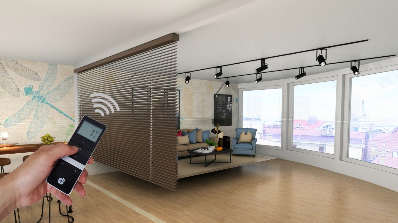 Electric Venetian Blinds Wood Look Similar To Mahogany Wall