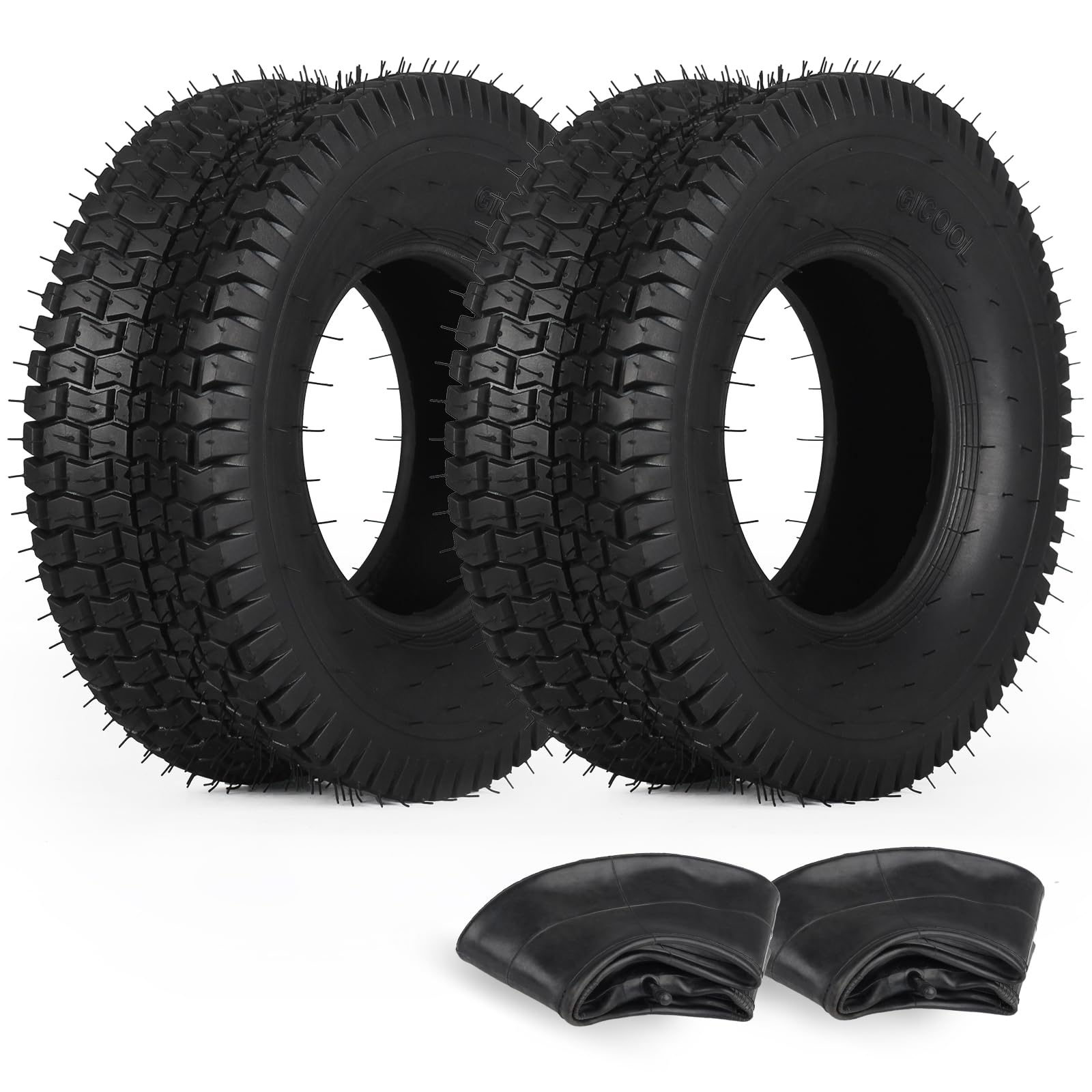 Photo 1 of 13x5.00-6 Tire and Inner Tube Set, TR-13 Straight Valve Stem, Replacement Riding Mower Front Wheel Assembly, 2 Pack