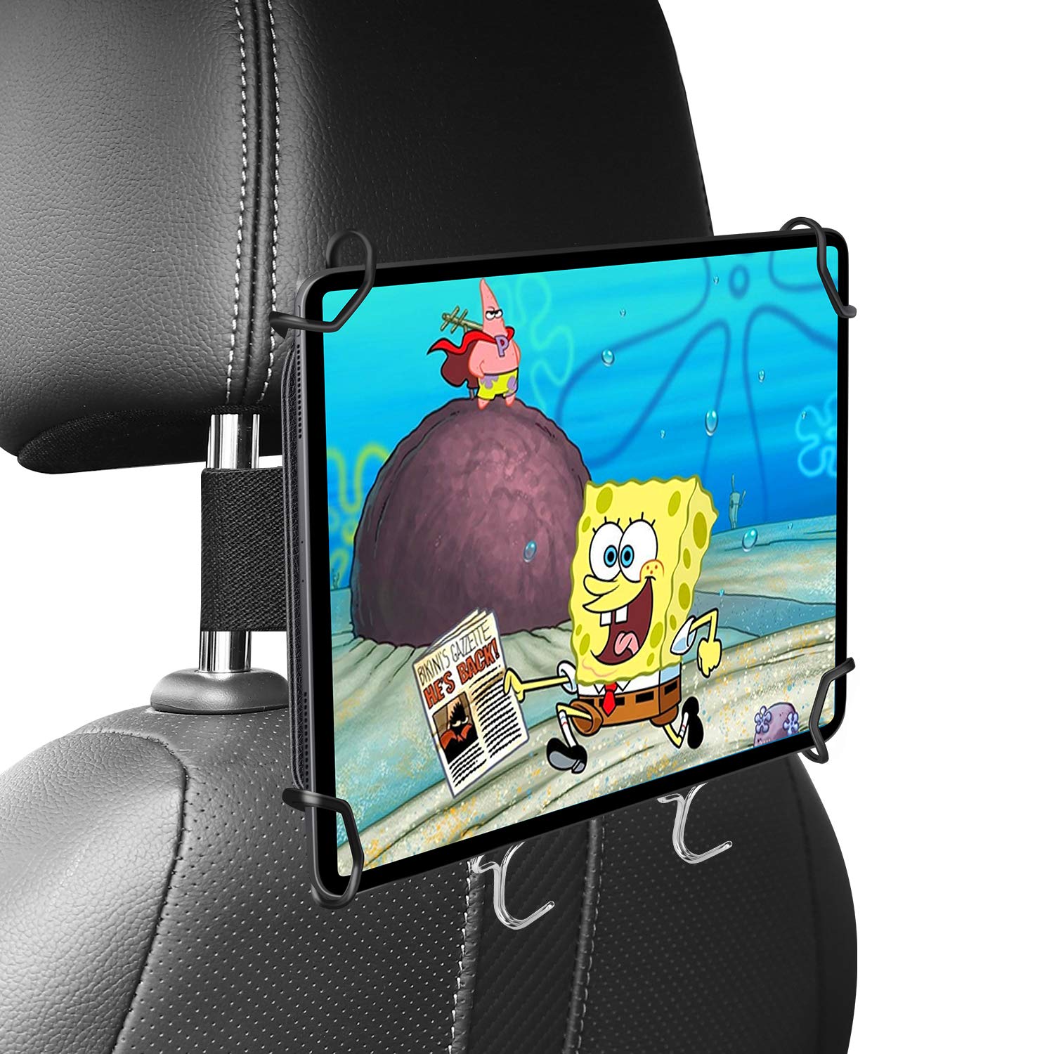 MoKo Car Headrest Holder, Universal Car Tablet Holder Headrest Mount for 7"-11" Tablet, Compatible with iPad Pro 11 2020, iPad 10.2" 2019, iPad Air 3 2, Mini 5 4 3, iPad 4 3 2, Galaxy Tab - Black
