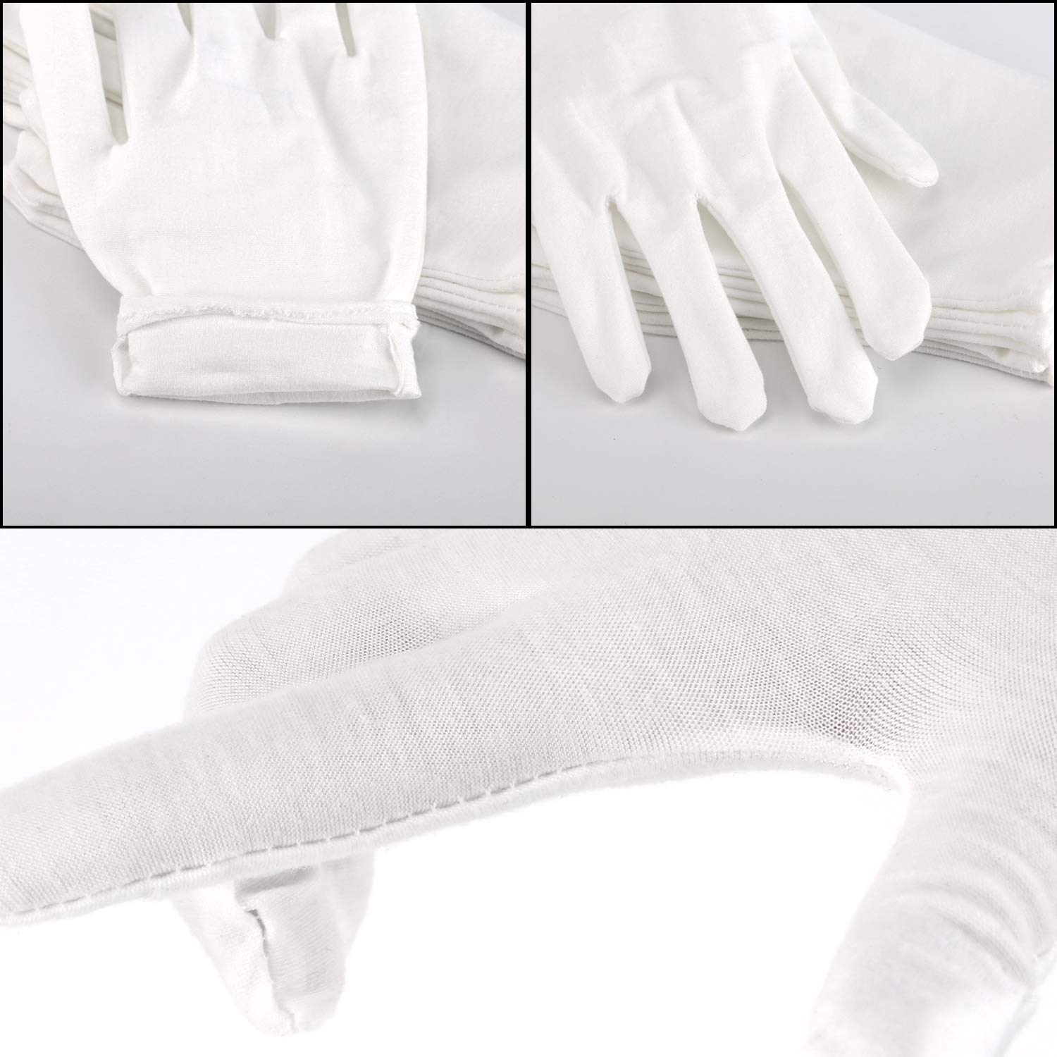 5Pairs White Gloves Soft Cotton Gloves Coin Jewelry Silver Inspection