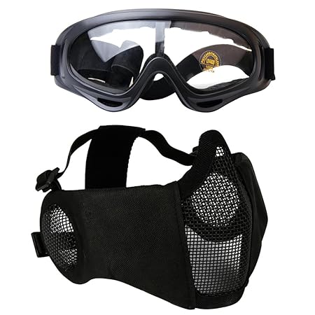 Fansport Paintball Maske, Airsoft Masken Softair Maske Mesh-Maske Airsoft Paintball Maske Schutzbrille Airsoft Taktische Mask