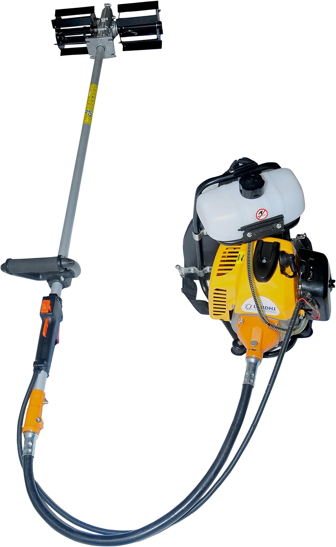 Labdhi International Agriculture Petrol Operated Garden Farm Cultivator or Tiller or Weeder or Rotavator GX35 4stroke Machine with Air Cooling Engine GX35 Multicolour