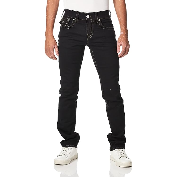 True Religion Men's Ricky Flap 34 Inseam, Dark WASH Muddy Waters