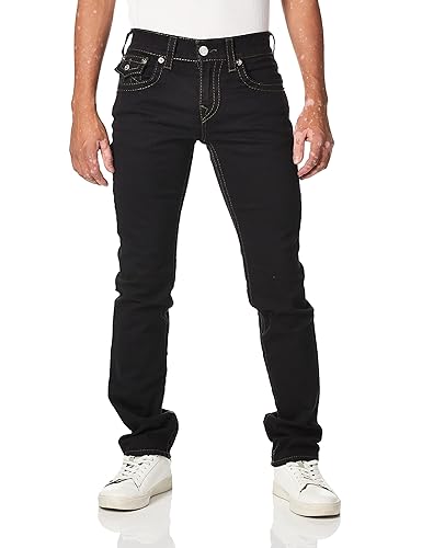 True Religion Men's Ricky Big T Straight Leg Jean with Back Flap