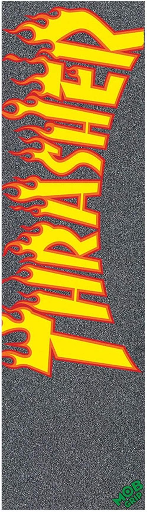 Mob Thrasher Yellow Orange Flame 9 Inch Skateboard Griptape
