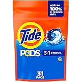 Tide PODs Laundry Detergent, Original Scent, 3-in-1 Stain Remover, Odor Fighter, Color ProteCountor, Concentrated Laundry Soa