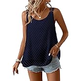 Falechay Womens Tank Tops Flowy Sleeveless Summer Boho Tank Top for Women Crewneck Casual Spaghetti Strap Lace Camisole Shirt