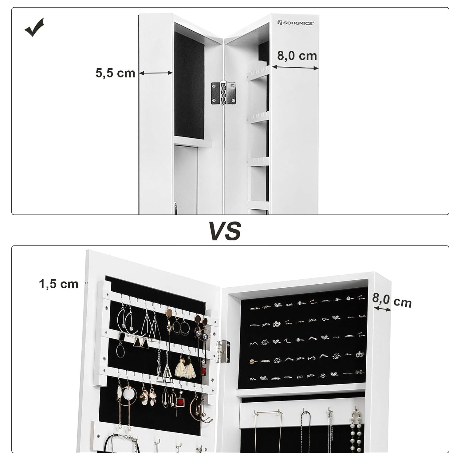 Armarios con espejo Hogar y cocina JBC90WT 110x36,5x13,5 cm con Espejo